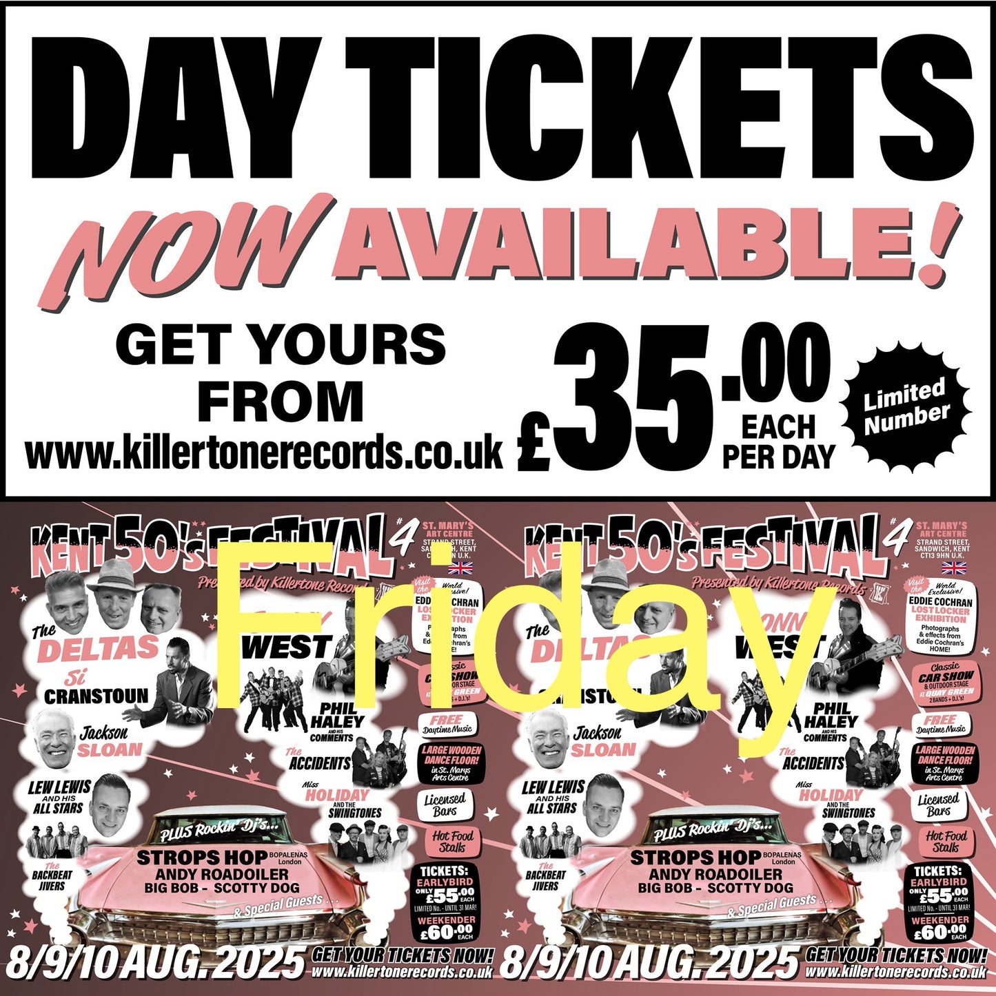 Friday Ticket ...Kent 50s Festival 2025 8th August