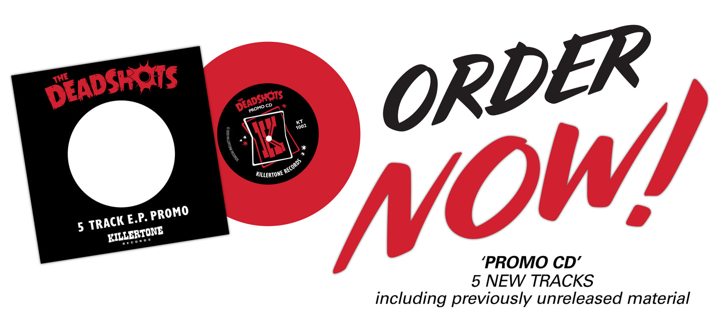 The Deadshots - 5 Track EP Promo CD. Fantastic Red Vinyl look! Previously unreleased tracks