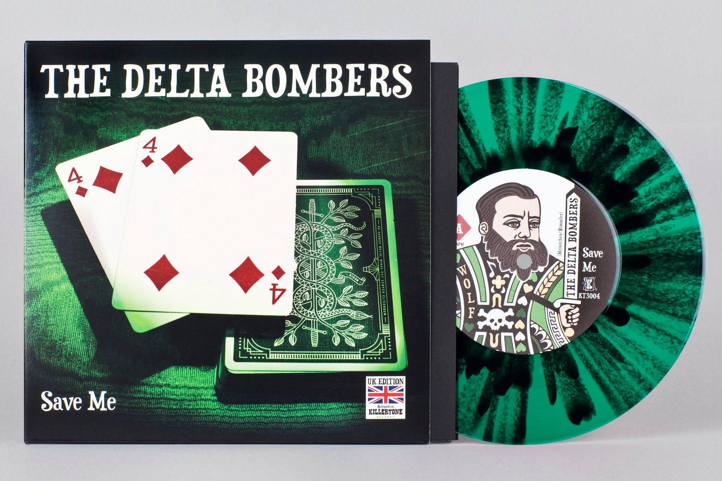 The Delta Bombers - LIMITED EDITION - Save Me / .44 - Seven Inch 45 rpm - Green Splatter Vinyl